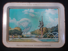 Old Vtg New York World&#39;s Fair 1965 Metal Plate Peace Through Understanding - $24.95