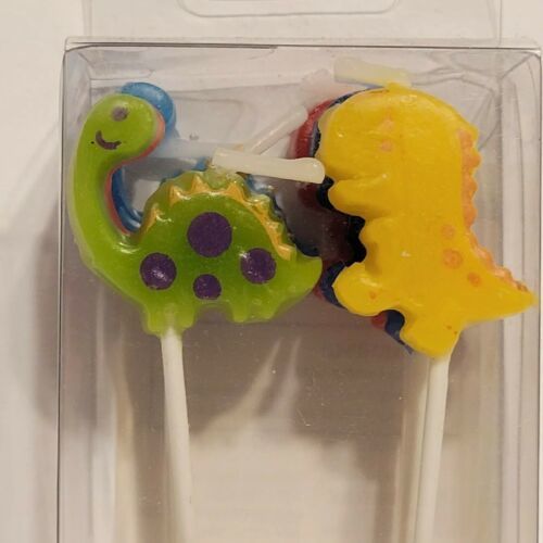 Primary image for Betty Crocker Dancing Dinos Novelty Dinosaur Birthday Candles Box of 6 2012 NEW