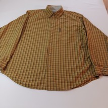 Columbia Mens Yellow & Brown Cotton Plaid Button-Down Collar Shirt Long Sleeve L image 9