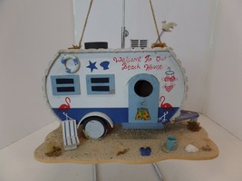 Unbranded Wood Camper Glamping Bird House Beach Themed 11&quot; L X 6.25&quot; W X 7&quot; T - £15.77 GBP