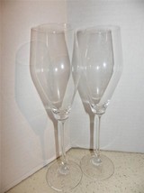 (2) Nachtmann Crystal Champagne Flutes Plain Signed Vinova (?) - £19.29 GBP