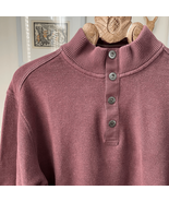 Tommy Bahama Brown Cotton Henley Snap Sweater XL - $28.80