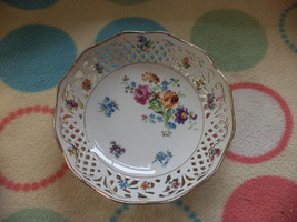 Schumann Chateau Dresden Pierced Porcelain Bowl Floral Decoration  (Ref 001) - £14.64 GBP