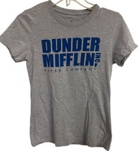 The Office T Shirt  Dundler mifflin Small Gray Official Licensed Blue Print - $10.11