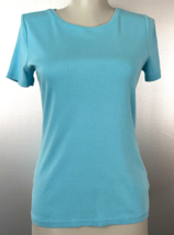 The Talbots Tee Petite size P blue pima cotton T-shirt - £7.08 GBP