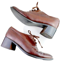 Coach Women&#39;s Brown Leather Tie Oxford Heeled Shoes Sz 7B - £38.09 GBP