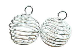 Tumblestone Cages for Gemstone Crystals, Choose 25mm x 20mm Wire Cages x 2 - $4.10
