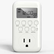 Timer Outlet, 7 Day Heavy Duty Programmable Timer, On/Off Programs 3-Prong  - £24.24 GBP