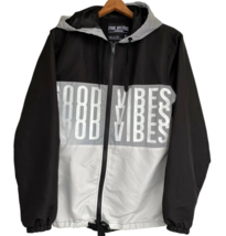 Five By Five GOOD VIBES Hoodie Jacket sz S Iridescent Silver Black Windb... - €9,40 EUR