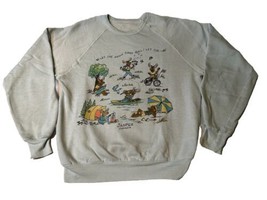 Vintage Moose Jasper Canada Funny Humor Sweatshirt Crewneck Mens Small B... - £16.84 GBP