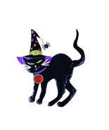 Black Witch Cat Door Hanger Halloween Gimme the Candy 16.2&quot; H - £23.74 GBP