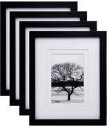 8x10 Picture Frames 4 PCS, Made of Solid Wood Display (Black) - £13.59 GBP