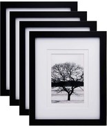 8x10 Picture Frames 4 PCS, Made of Solid Wood Display (Black) - £13.01 GBP