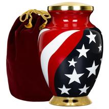 Modern American Flag Large Adult Cremation Urn for Human Ashes - £53.47 GBP
