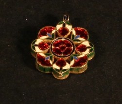 Mughal Kundan Polki Emerald and Diamond Gold Pendant - £387.21 GBP