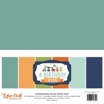 Echo Park Double-Sided Solid Cardstock 12&quot;X12&quot; 6/Pkg-A Birthday Wish Boy, 6 Colo - £11.84 GBP