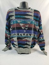 VTG TODAY&#39;S NEWS AZTEC Multicolor Acrylic Men&#39;s Sweater Size L  - £32.45 GBP