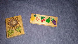 Rubber Stampede Wood rubber stamps: Fruits, Sunflower - $7.00