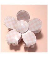 Jumbo Checker Flower Hair Claw Clip Light Pink - €11,94 EUR