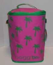 Bogg Bag Brrr Tall Cooler Pink Green Palm Trees New Tote Pool Beach - $59.35