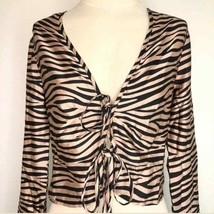 Superdown Tiger Print Tie Front Top NWT - £29.43 GBP