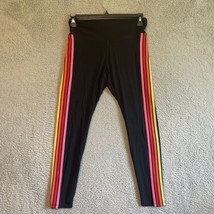 Express Rare Leggings Black With Yellow Red Pink Orange Side Stripe Size... - $19.80