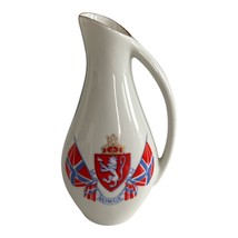 Vintage Erling Krage Norway Ceramic Pitcher – Coat of Arms &amp; Flags - $27.00