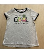 JUSTICE GIRLS SIZE 14/16 IT&#39;S ALL COOL BY THE POOL TEE TOP New Gray Avocado - £8.75 GBP