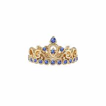 SwaraEcom 14K Yellow Gold Plated Round Brilliant Shape Cubic Zirconia Crown Prom - £56.55 GBP