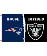 New England Patriots and Las Vegas Raiders Divided Flag 3x5ft - $20.99