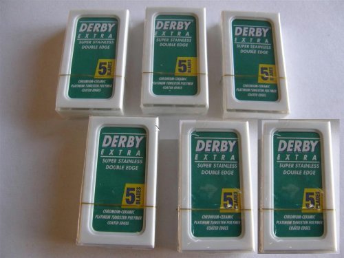 Primary image for 30 Derby Extra Double Edge Razor Blades Stainless Steel