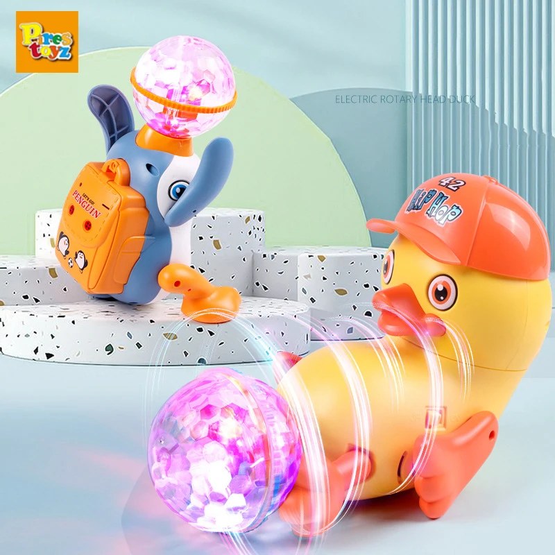New Electric Ball Spinning Stunt Duck Penguin Baby Crawling Toy Colorful Music - £16.32 GBP+