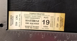 TESTAMENT / THE HAUNTED - VINTAGE 8/19/1999 UNUSED WHOLE CONCERT TICKET ... - $31.00