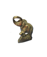 Solid Brass Elephant 6&quot; Sculpture Figurine Trunk Up Good Luck Patina In ... - £19.47 GBP