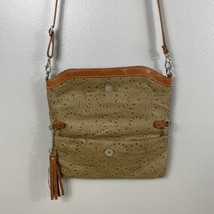Creazioni In Pelle Genuine Brown Leather Slouchy Crossbody Handbag Made ... - £22.22 GBP