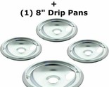 3 x 6&quot; 1 x 8&quot; Stove Burner Top Reflector Bowls Range Drip Pans GE Hotpoi... - £22.11 GBP