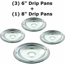 3 x 6&quot; 1 x 8&quot; Stove Burner Top Reflector Bowls Range Drip Pans GE Hotpoint 95-04 - £20.42 GBP