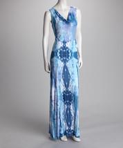 Nwot SEVEN7 Cowl Neck Blue Maxi Dress M - £46.65 GBP
