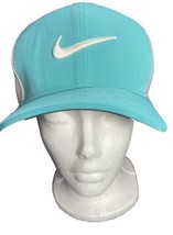 Nike Classic99 Dri Fit Golf Hat Aqua Snap Back Cap Mesh Grey Spandex Breathable - $15.32