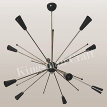Black Sputnik Atomic Chandelier Brass Wedge Italian Home Interior Light Fixture - £239.61 GBP