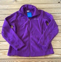 Columbia NWT $50 Women’s Full zip Fleece Jacket Size M Purple Sf7 - £27.47 GBP