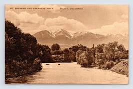 Mt Shavano and Arkansas River Salida Colorado CO UNP Sepia DB Postcard Q1 - £7.89 GBP