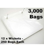 3000 Count 11x12.5&quot; Clear 1-Mil LDPE Plastic Poly Bags WICKETED LayFlat ... - £46.40 GBP