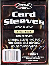 50 Individual Thick Card Sleeves BCW No PVC Jersey Game Used Card - £1.57 GBP