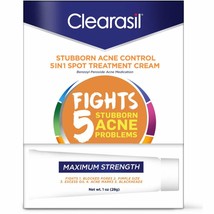 Clearasil Stubborn Acne Control 5 in 1 Spot Treatment Cream, 1 oz (Pack of 2) - £19.97 GBP