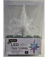NIP 10-Light Multicolor 8-Point Star LED Christmas Tree Topper Jingle Time - €21,49 EUR