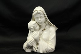Mikasa Madonna Child Ivory Gold Christianity Statuette Bust Figurine Catholic - £33.38 GBP