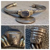 David Yurman Noblesse Purple Topaz Rope Cable Cuff Bracelet 14k 585 925 - $366.29
