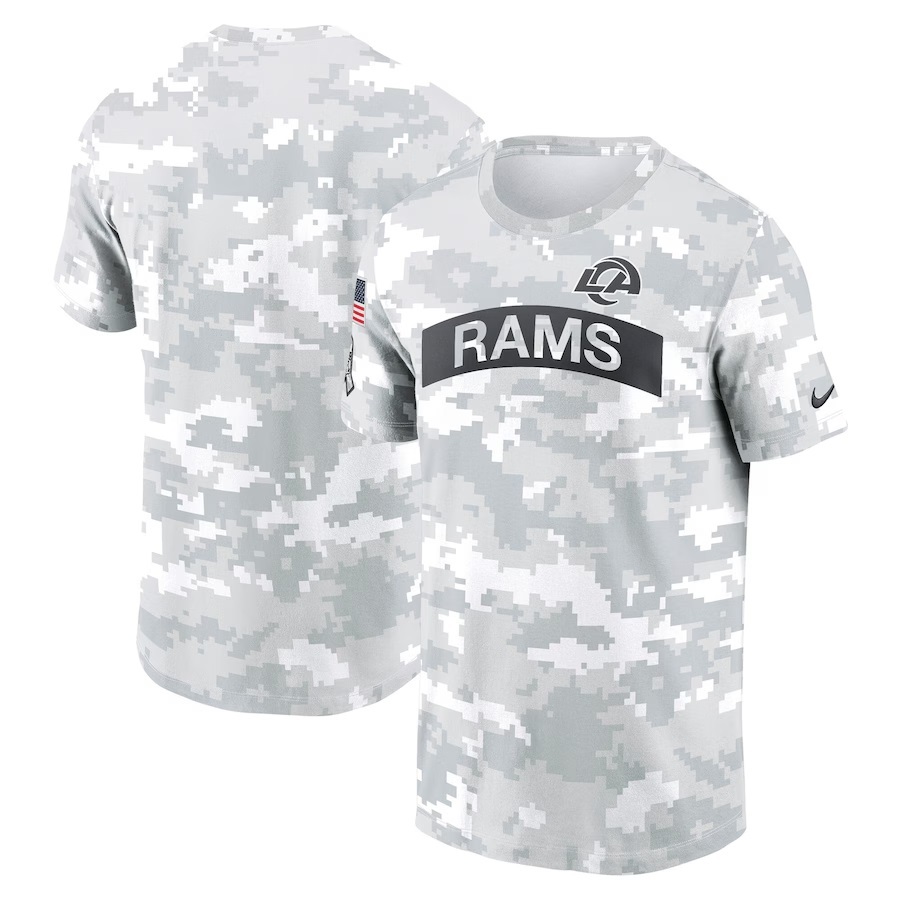 White Camo Rams 2024 Salute to Service Performance T-Shirt - Los Angeles