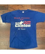 Vintage Bill Clinton &amp; Al Gore Mens Russell Graphic T-Shirt Blue Crew Ne... - $49.49